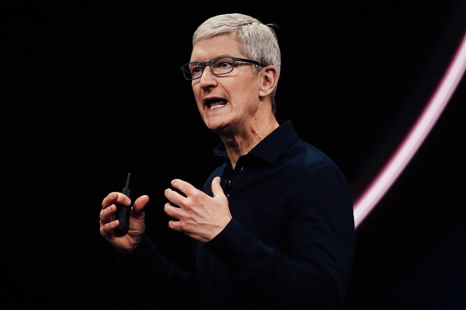 Apple CEO Tim Cook delivers the keynote address during the 2019 Apple Worldwide Developer Conference