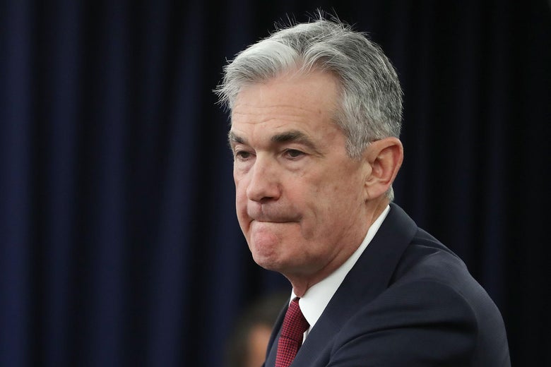 WASHINGTON, DC - DECEMBER 19:  Federal Reserve Board Chairman Jerome Powell speaks during a news conference on December 19, 2018 in Washington, DC. The US Federal Reserve raised the short-term interest rates by a quarter percentage point on Wednesday, the fourth increase of the year, and signaled two more hikes could come in 2019.  (Photo by Mark Wilson/Getty Images)