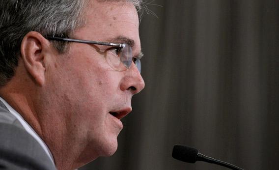 Former Florida Governor Jeb Bush testifies before the House Budget Committee.