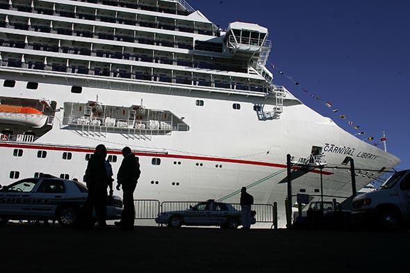 The Carnival Liberty Cruise ship docked at Port Everglades in November 2006 in Fort Lauderdale, Florida. 