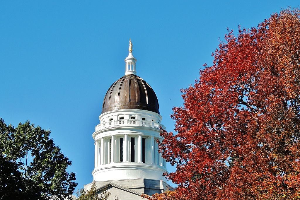 The dome of the Maine State Capitol Building.