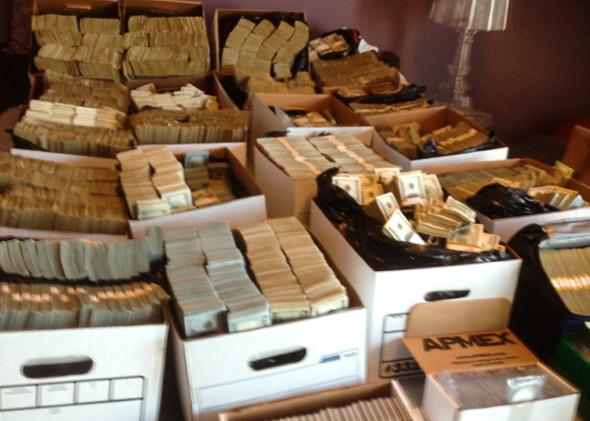 Cash seized during raid in LA