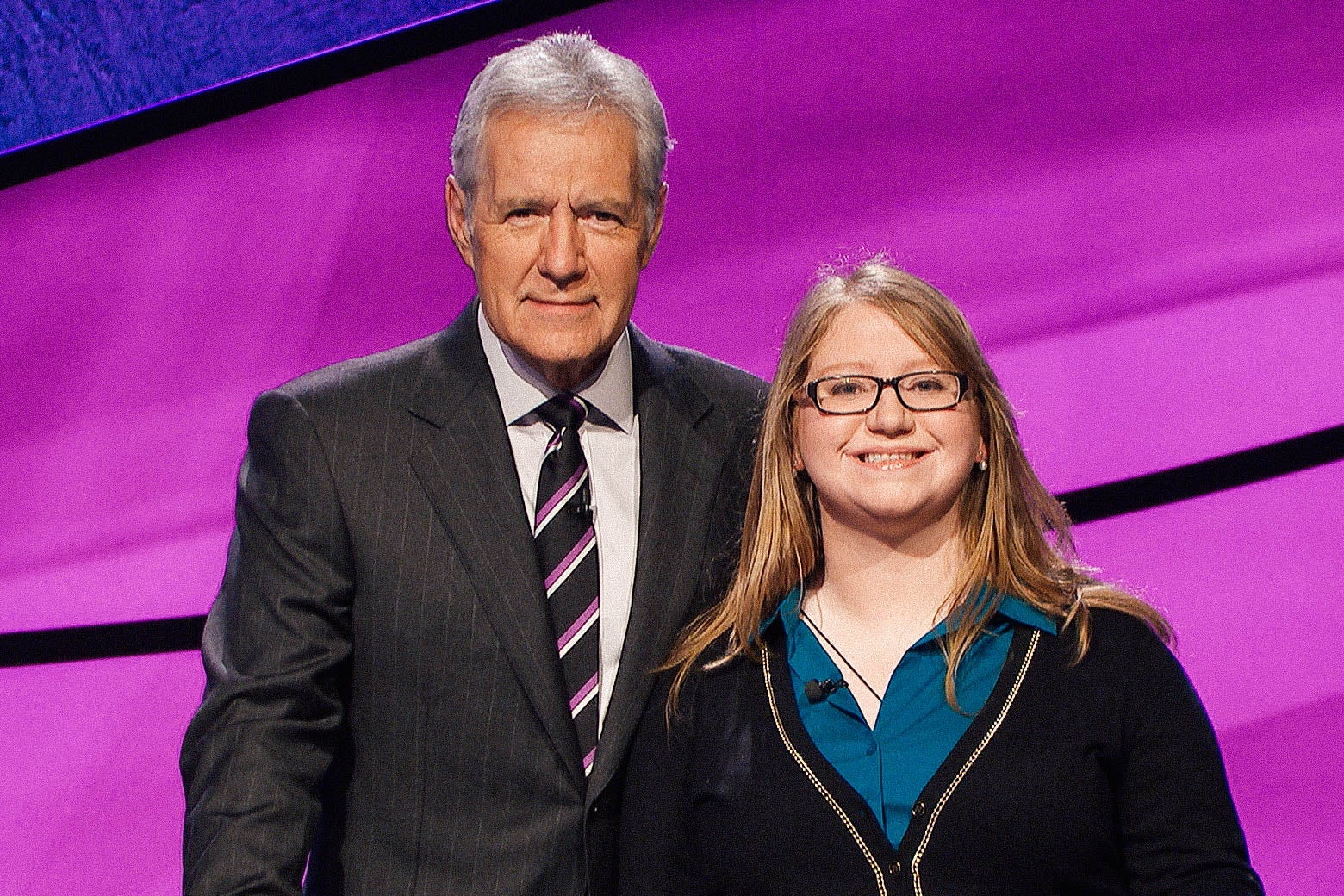 Alex Trebek and Stephanie Hull