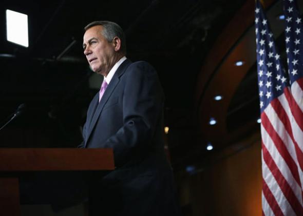 Speaker of the House Rep. John Boehner (R-OH) speaks during his weekly news conference February 6, 2014 on Capitol Hill in Washington, DC.