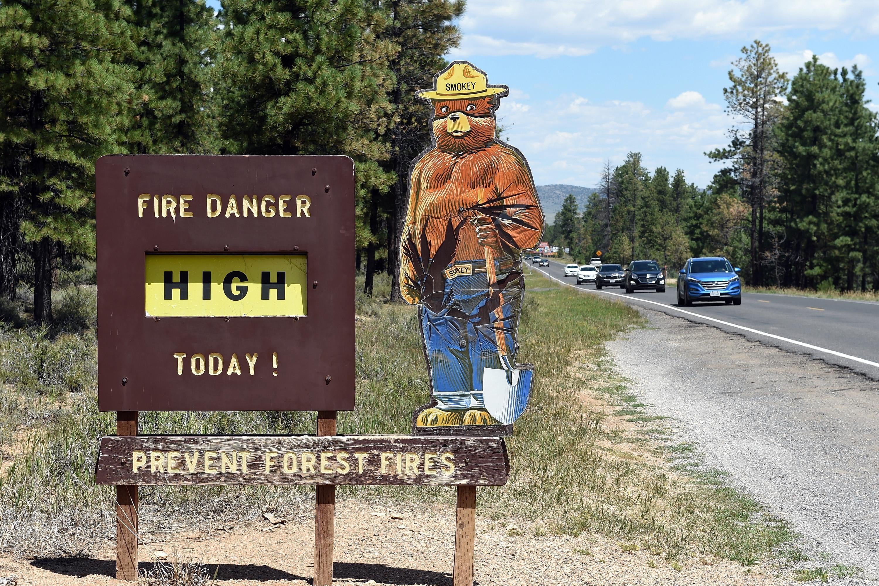 Smokey Bear as part of the Smokey Bear Wildfire Prevention campaign on August 13, 2016 just outside Bryce Canyon National Park, Utah. 