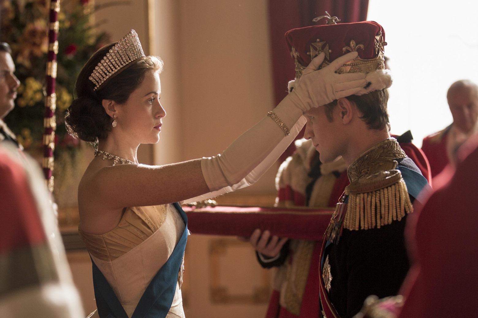 Queen Elizabeth II (Claire Foy) and Prince Philip (Matt Smith) in Season 2 of Netflix’s The Crown.