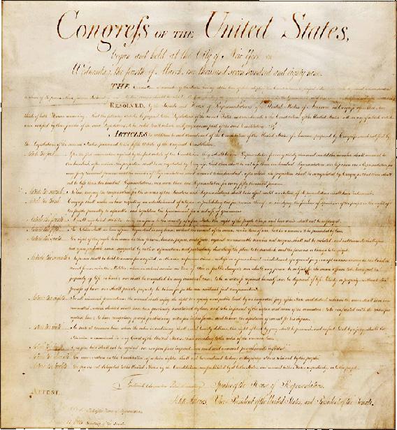 bill of rights amendments list