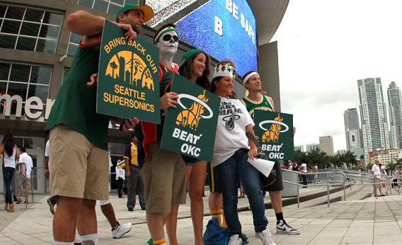 Fans of the former NBA franchise Seattle SuperSonics.
