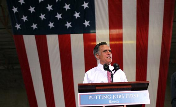 Mitt Romney speaks during a campaign rally.
