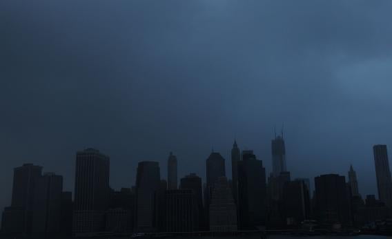 Much of Manhattan lost power during Hurricane Sandy.