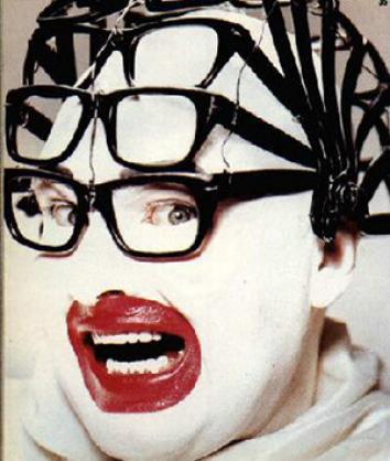 Leigh Bowery Multi glasses from Taboo art showing.