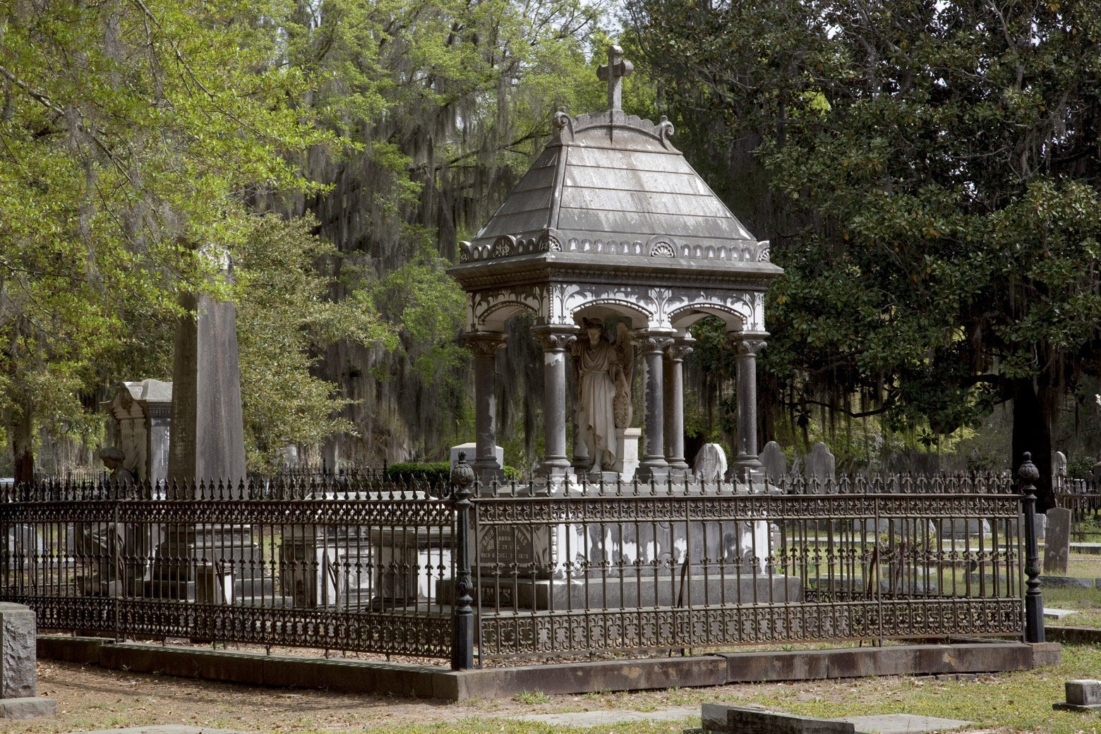 Monuments and tombstones seen in a Southern cemetery.