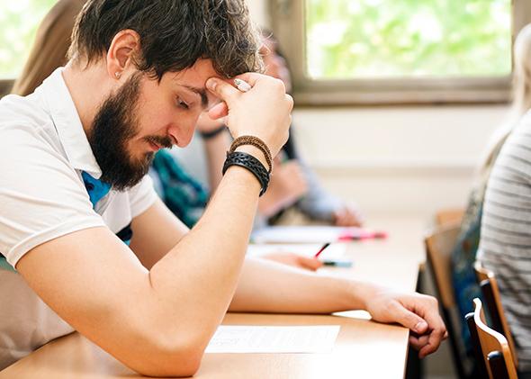Teens taking a test