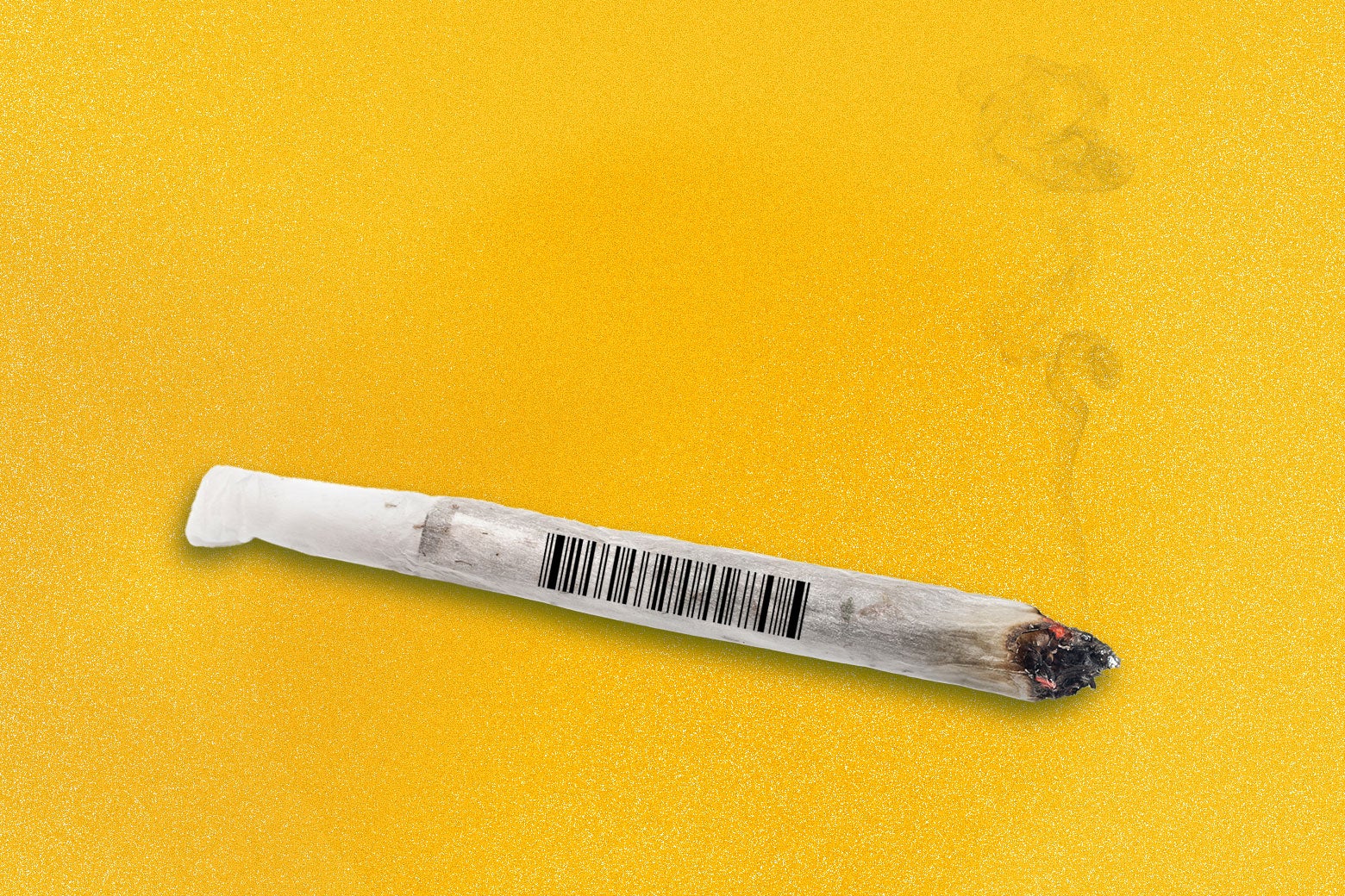 A joint has a barcode on it. 