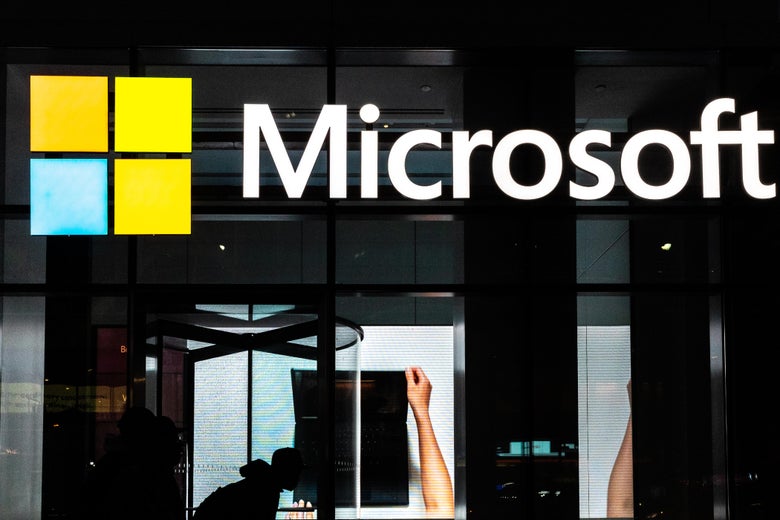 Microsoft signage in New York City.