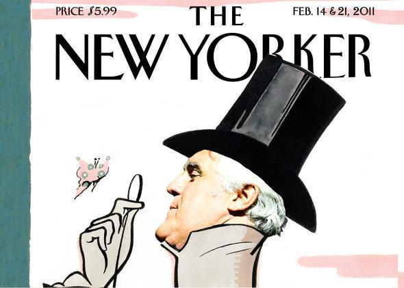 Jay Leno's head photoshopped onto a New Yorker cover