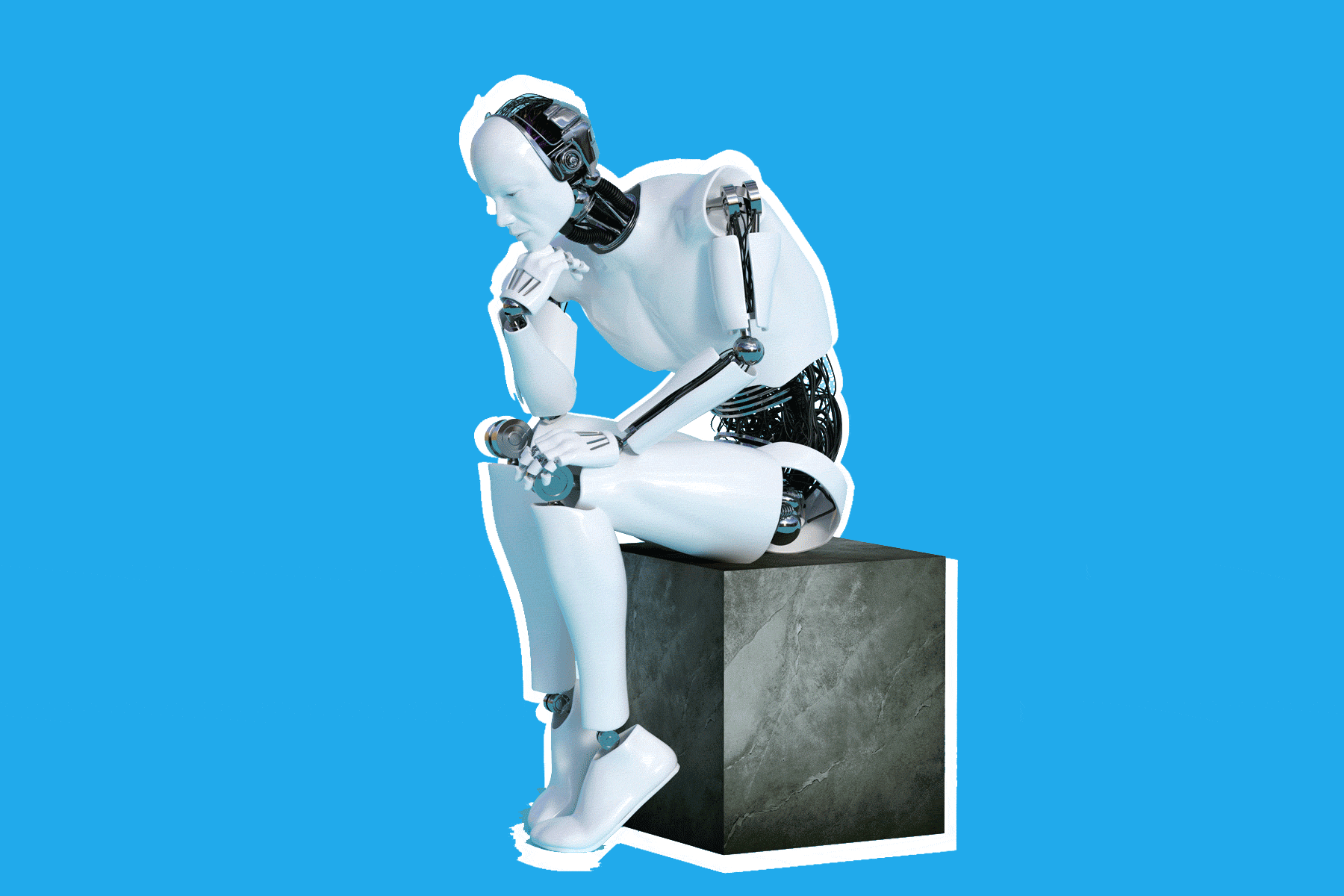 A robot as the Thinker.