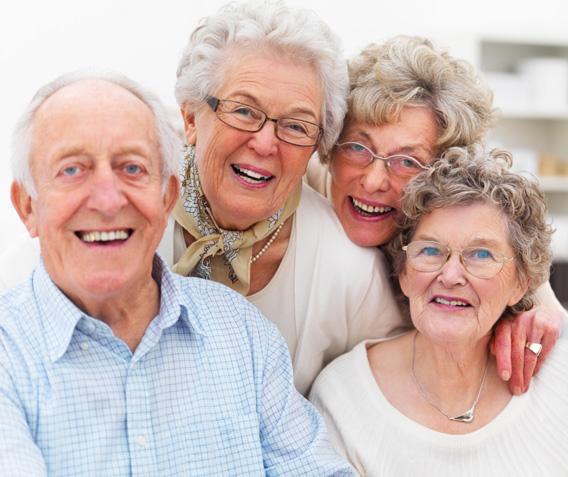 A group of happy older people. 