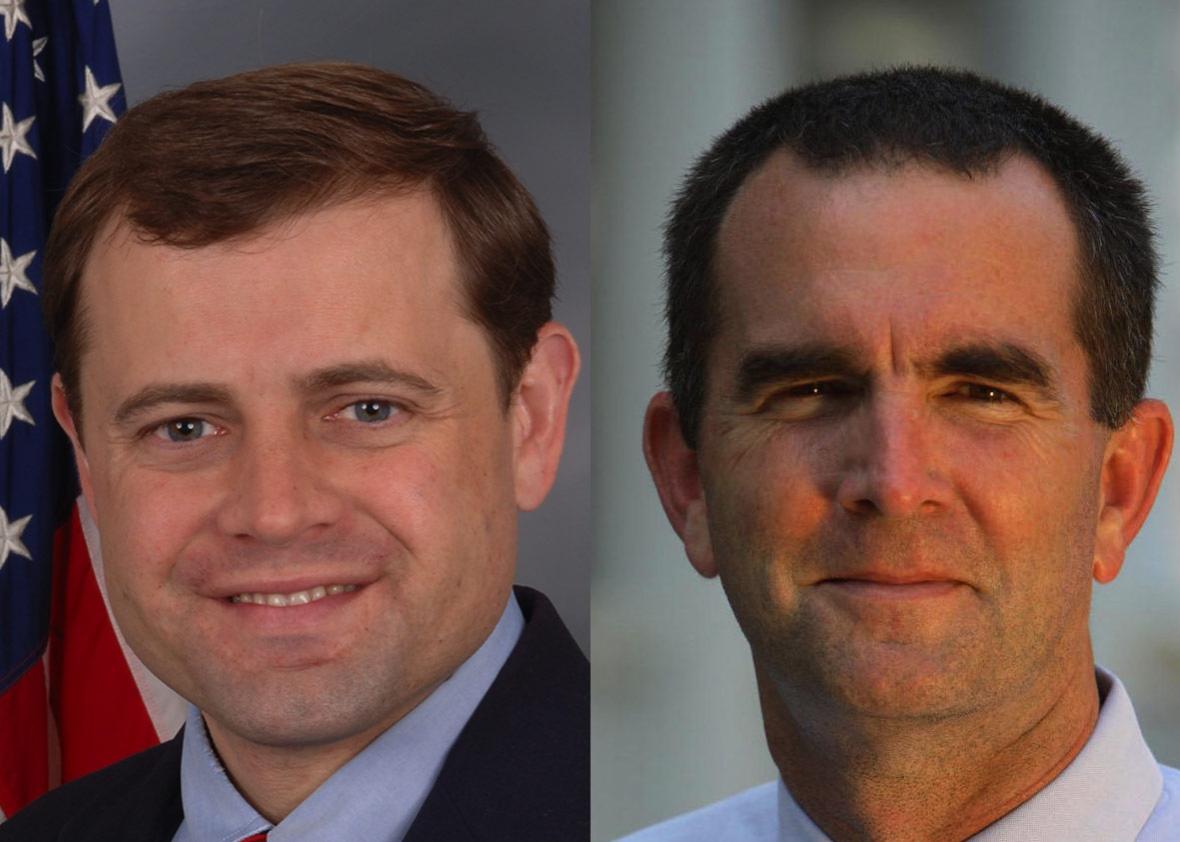 Official Congressional portrait of Rep. Tom Perriello (VA-05) in 2008 and 2017 Democratic Gubernatorial candidate Ralph Northam