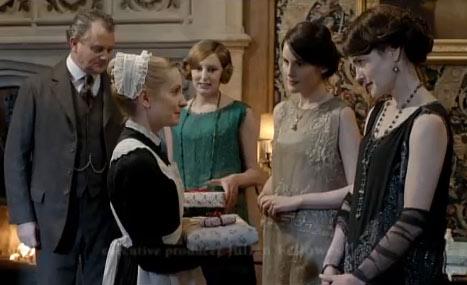 The Crawley family gathers at Downton Abbey for Christmas.