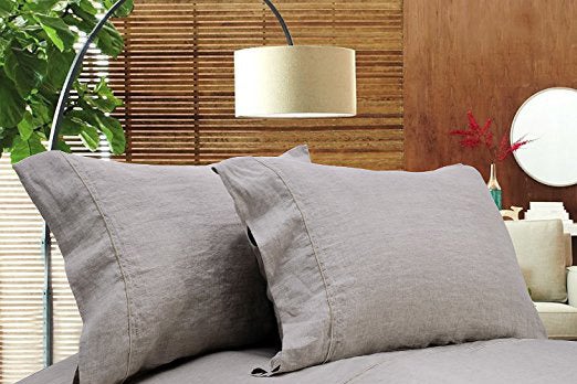 Gray Simple Opulence linen sheet set.
