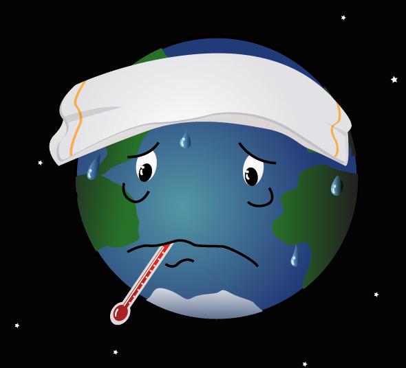 global warming earth thermometer