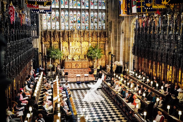 Prince Harry and Meghan Markle exchange vows.