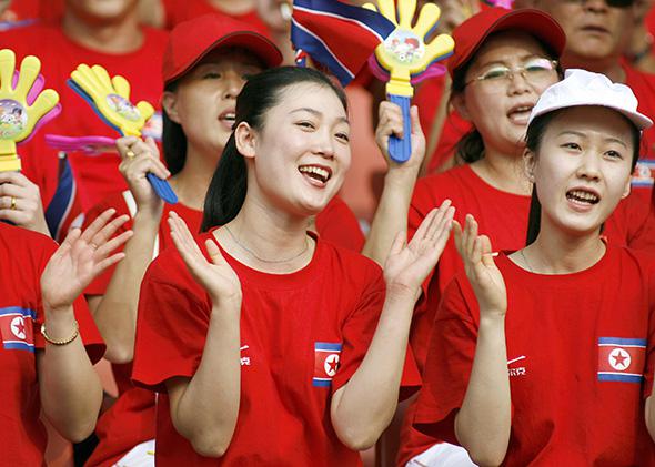 North Korean cheerleaders