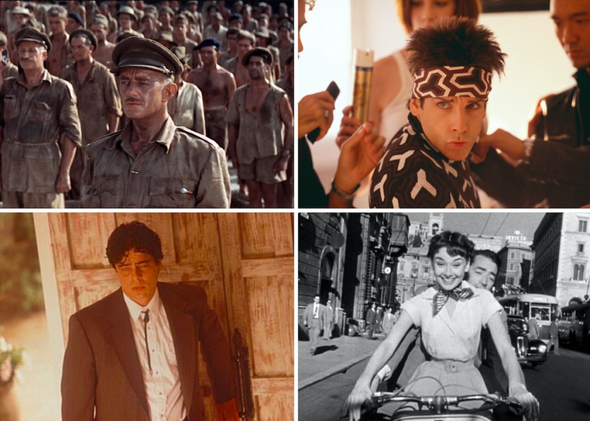 The Bridge on the River Kwai, Zoolander, Traffic, and Roman Holiday 