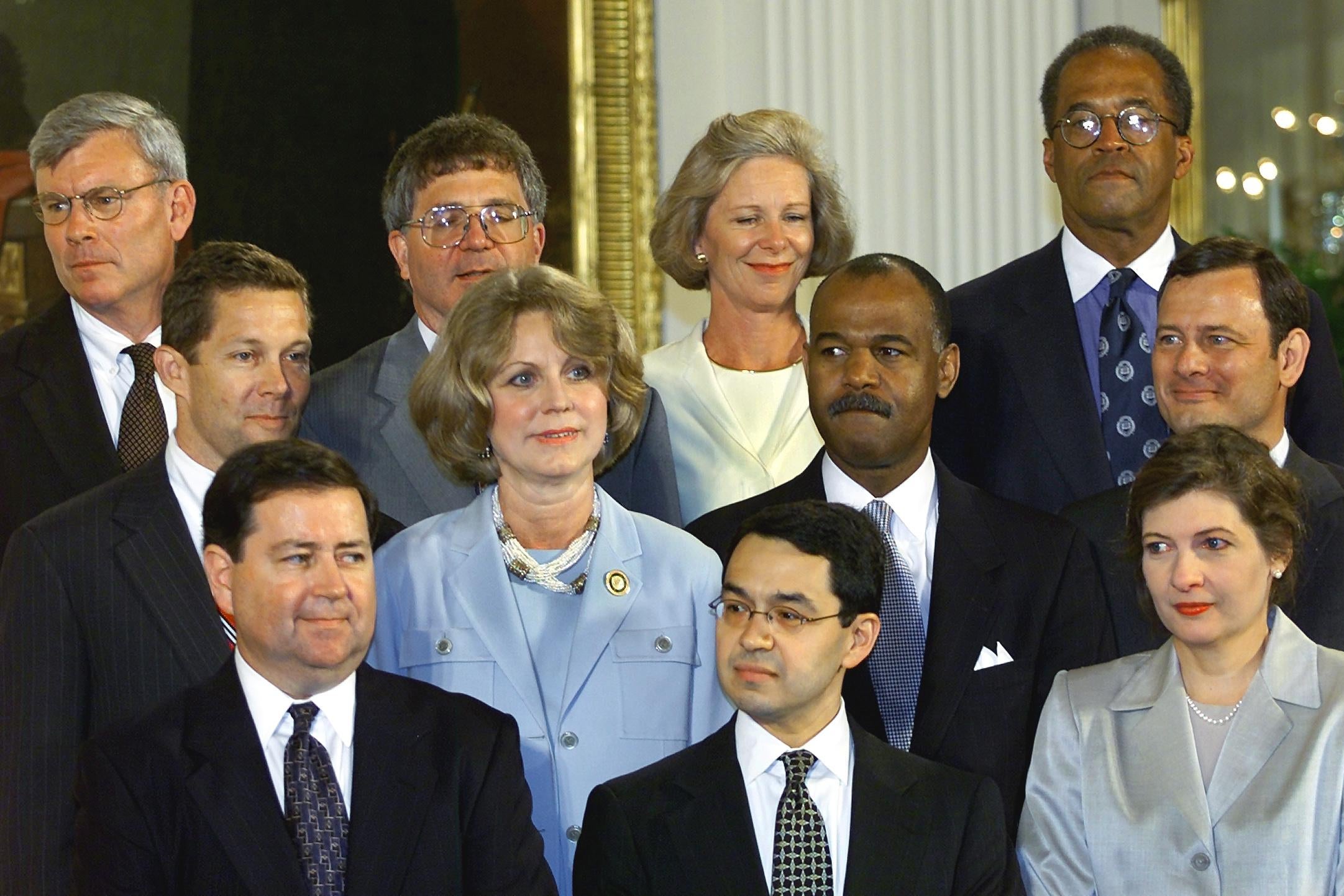 Judge Edith Brown Clement (middle row, second from the left). Spot a young John Roberts on the right.