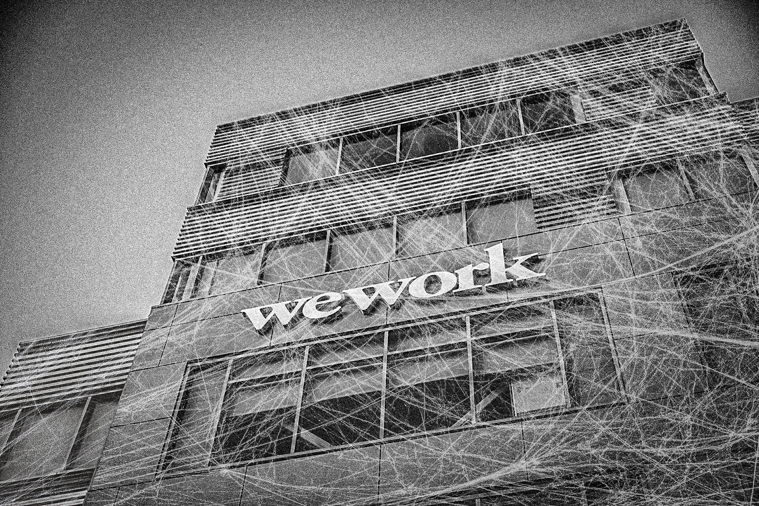 A WeWork covered in cobwebs.
