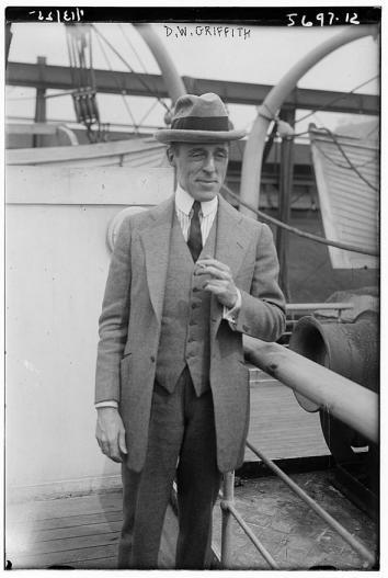 D.W. Griffith on a ship's deck.