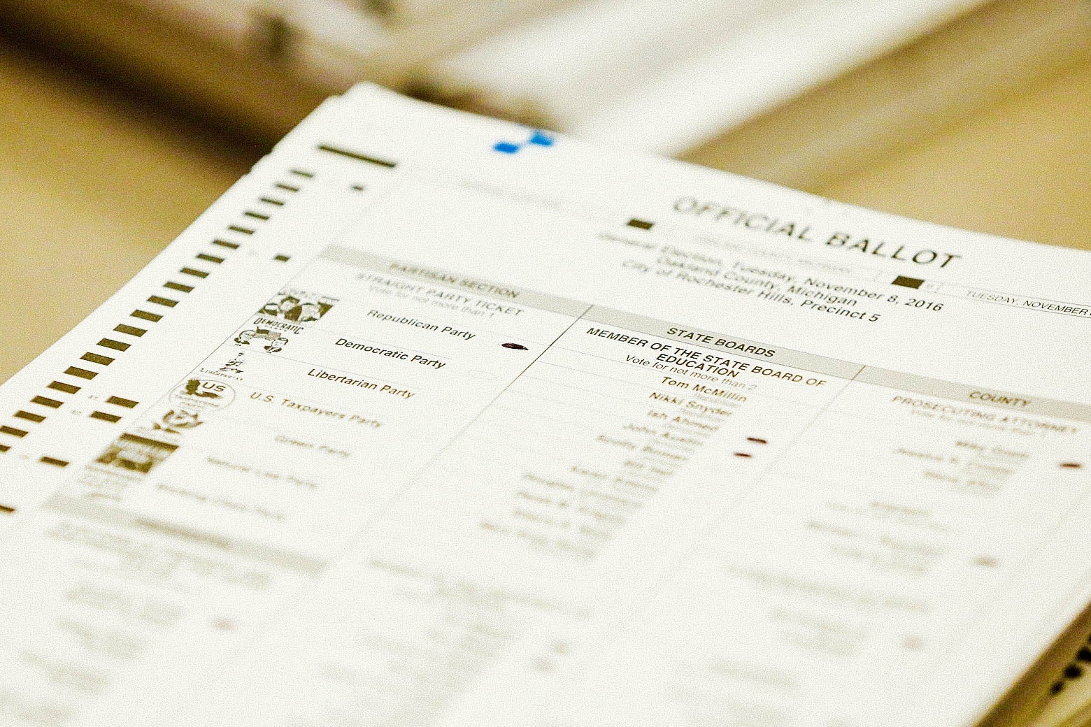 A ballot sheet