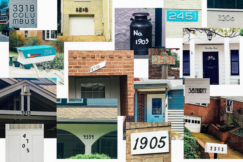 A lot of different house numbers.