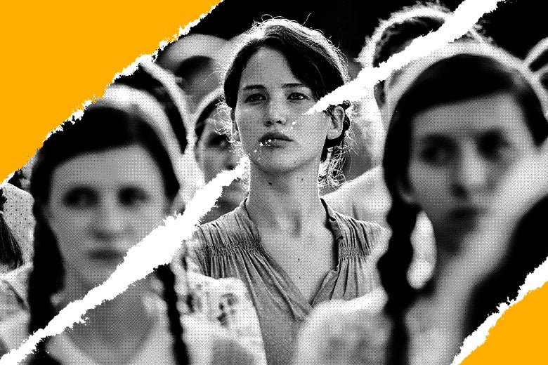 Photo illustration of Jennifer Lawrence as Katniss Everdeen in the film adaptation of The Hunger Games
