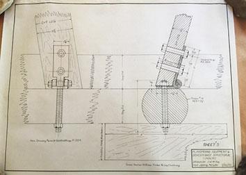 The author’s grandfather’s blueprints for the swingset foundation.