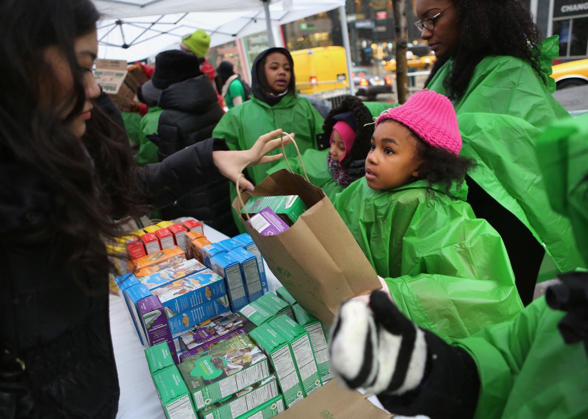 What lessons do Girl Scouts learn selling cookies?