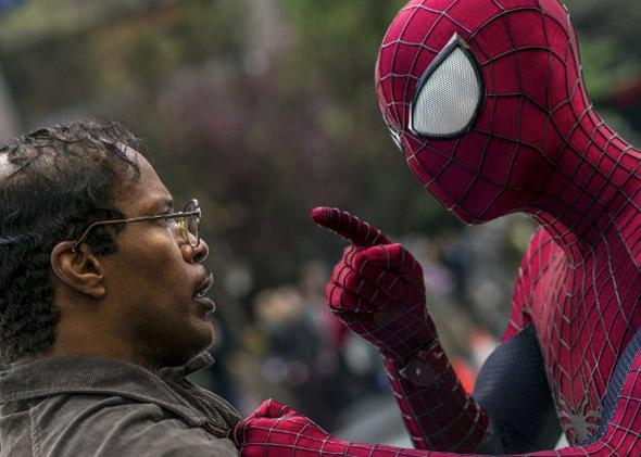 Jamie Foxx and Andrew Garfield in The Amazing Spider-Man 2 (2014).