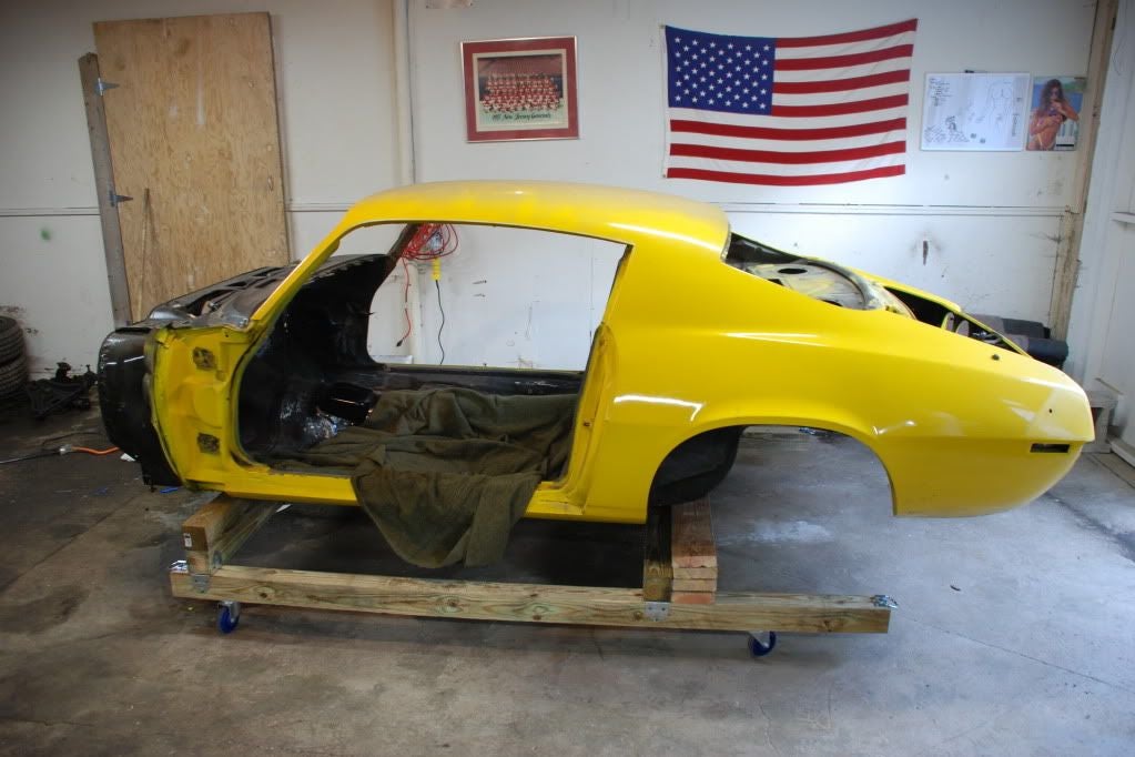 An old Camaro mid-modification.