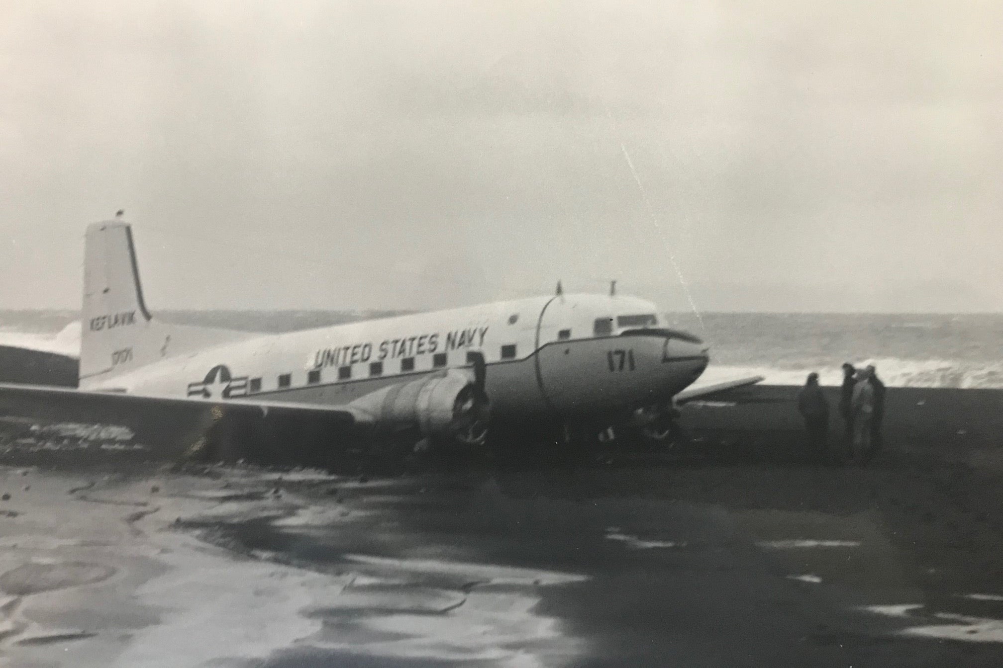 US Navy plane landed on the ground. 