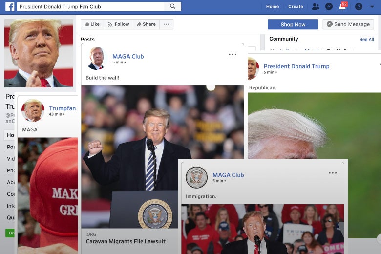 Facebook Trump fan pages