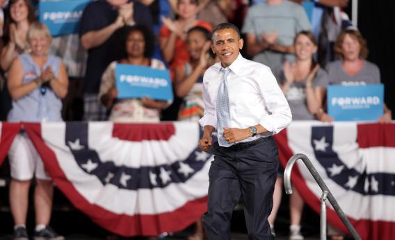 President Obama arriving at a campaign rally at Desert Pines High School last week in Las Vegas
