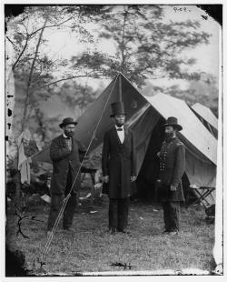 President Lincoln, and Maj. Gen. John A. McClernand, October 1862, at the main eastern theater of the war, Battle of Antietam.