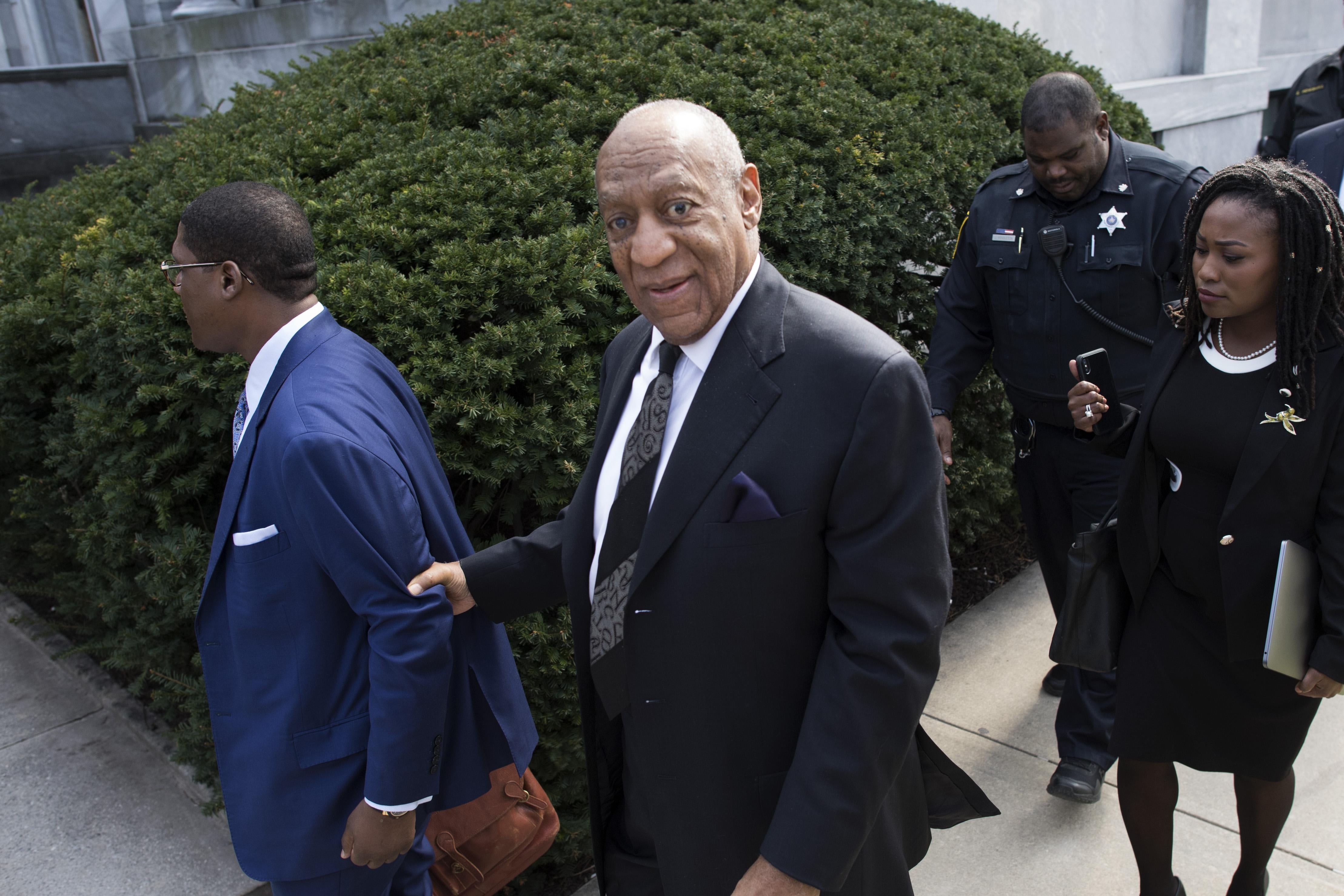 Bill Cosby departs the Montgomery County Courthouse on March 6, 2018, in Norristown, Pennsylvania.Cosby's lawyers and prosecutors will argued over the number of his accusers allowed to testify at his sexual assault retrial.