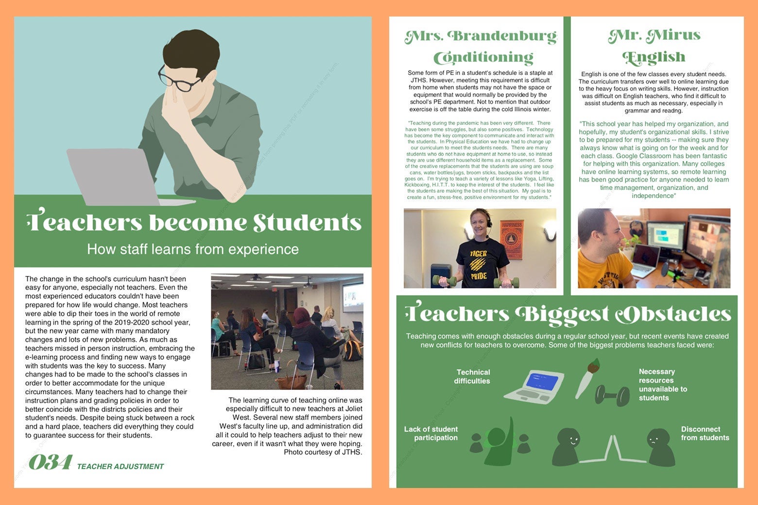 A spread about teachers switching to Zoom.