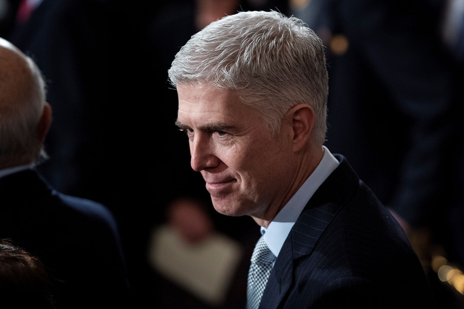 Supreme Court Justice Neil Gorsuch waits on Capitol Hill on Dec. 3.