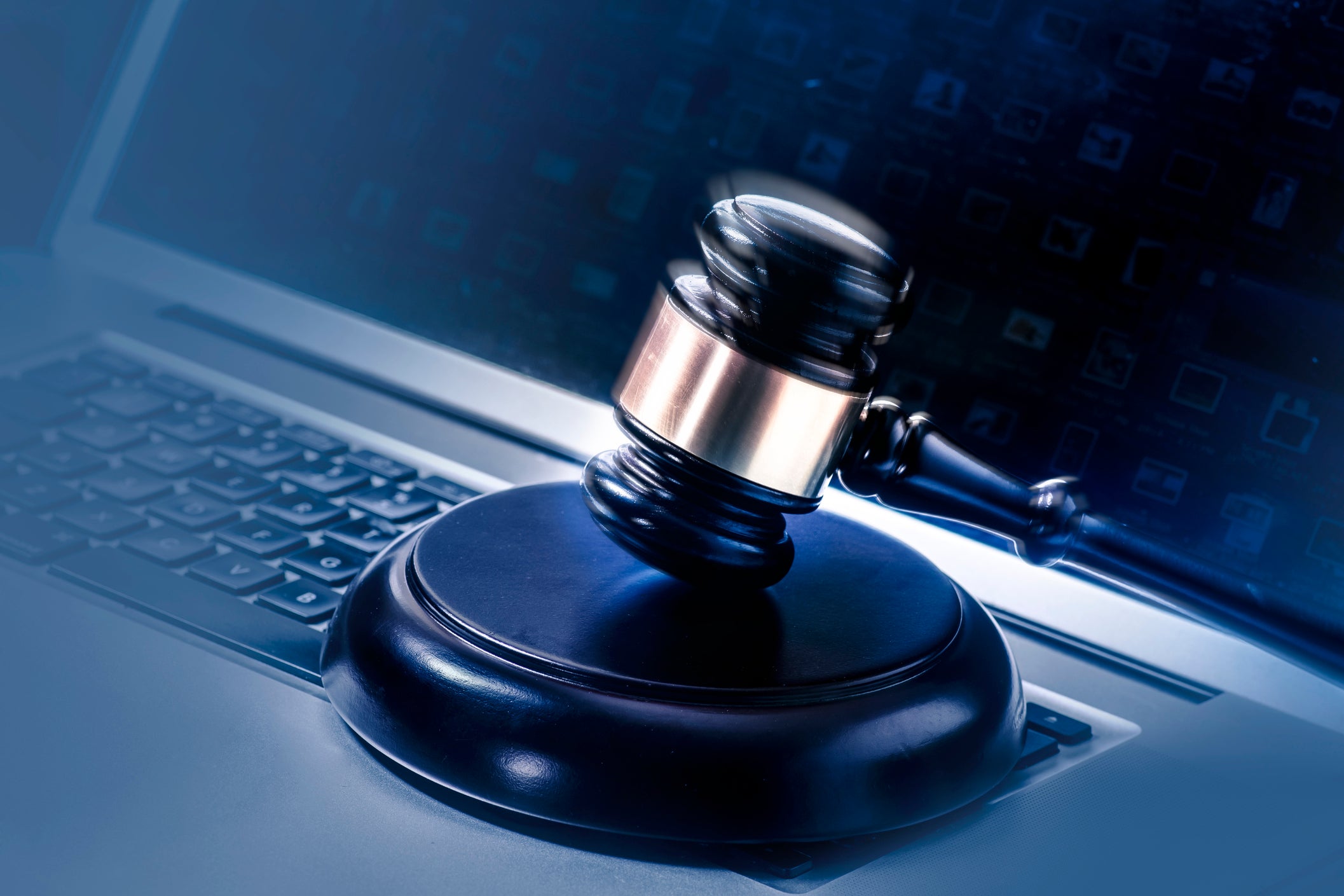 A gavel on a computer. South Africa and Egypt are both considering new internet censorship laws.