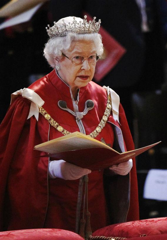 Queen Elizabeth II wearing the crown.