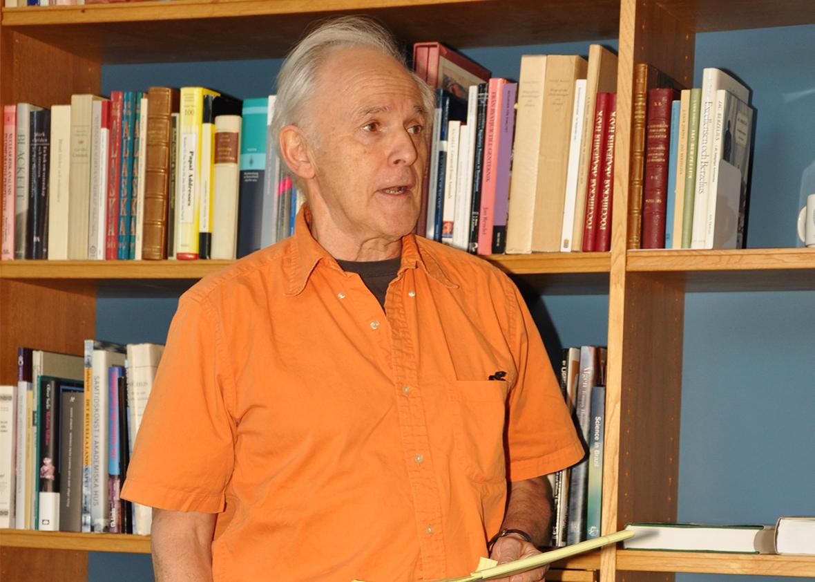 Harry Kroto, at the Nobel Laureate Global Symposium 2011 in Stockholm, discussing climate change.