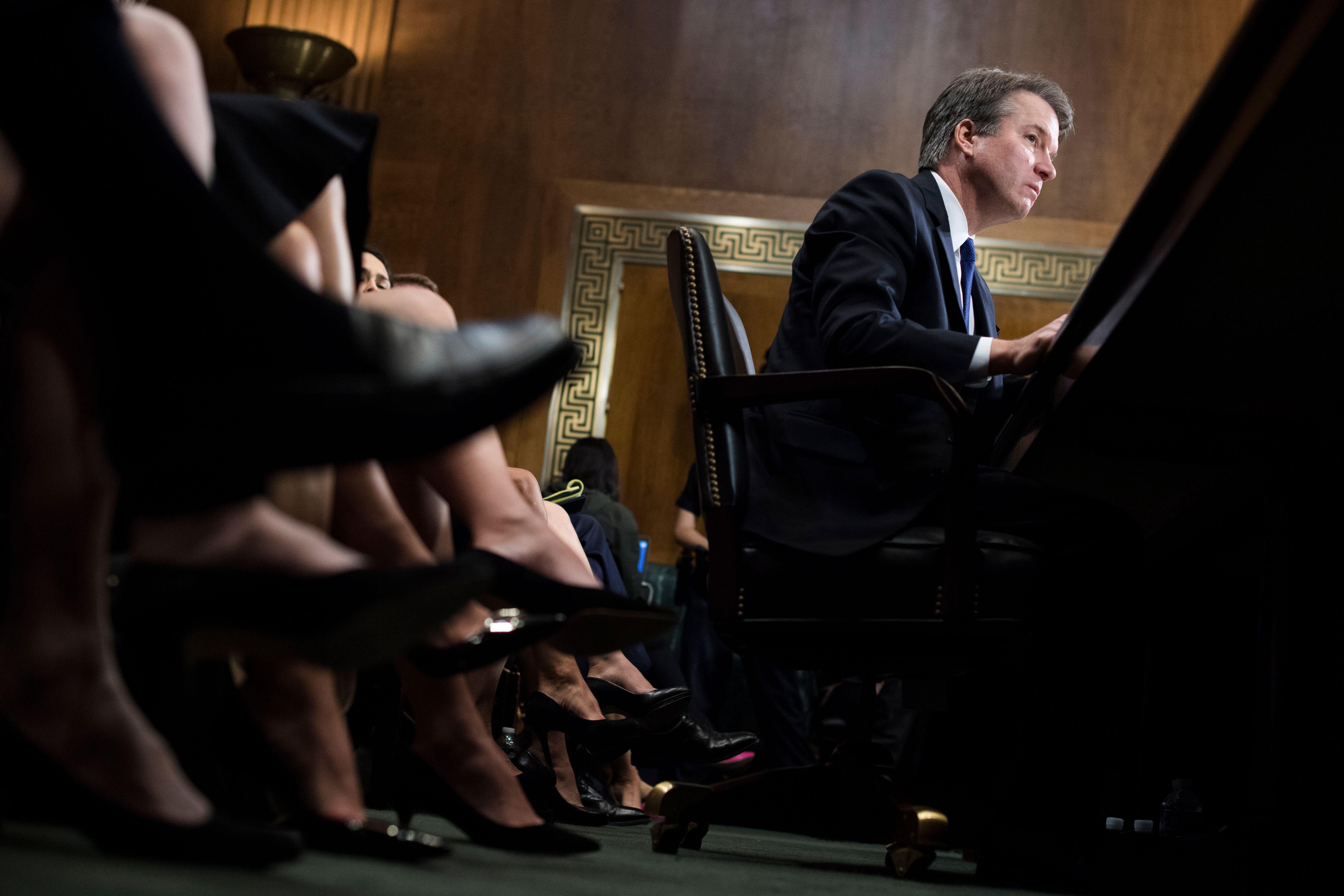 Supreme court nominee Brett Kavanaugh testifies before the Senate Judiciary Committee on Capitol Hill in Washington on Thursday.